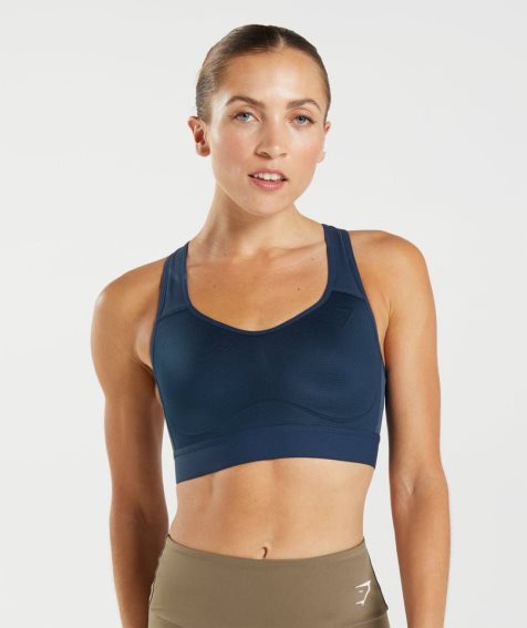 Women's Gymshark Lightweight High Support Sports Bra Navy | CA 15AN8D